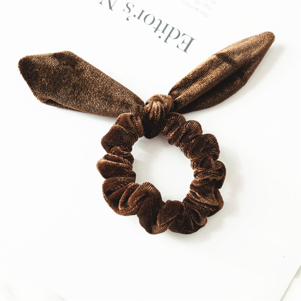 Elástico para cabelo, acessório feminino de veludo para cabelo, faixa de cabelo: coffee