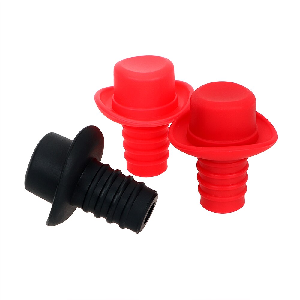 Silicone Funny Bottle Plug Formal Hat Wine Stopper Beer Soda Cork Bottle Cap Cover Kitchen Bar Tools Supplies