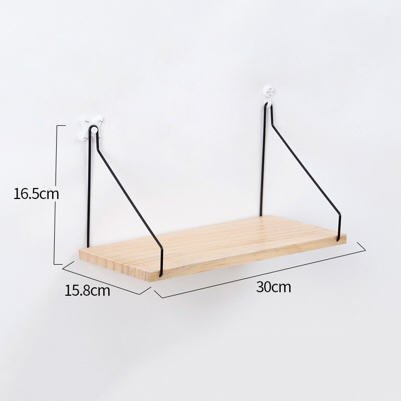 Modern simple wooden wall rack room decoration solid wood storage rack: B