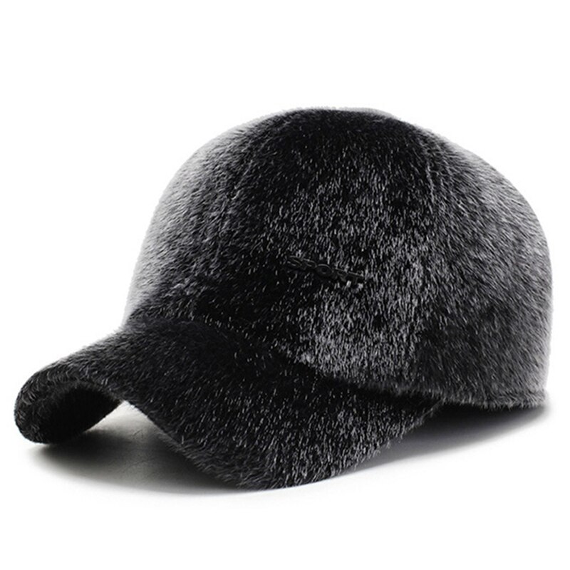 Gorros de piel sintética con orejera para hombre, gorro de bombardero de terciopelo grueso y cálido para Día de la nieve, invierno y otoño, L5