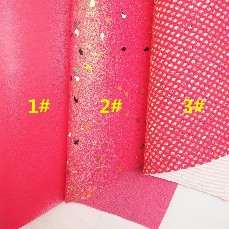 Pink Glitter leather, Diamond mesh Glitter fabric, Plain Synthetic Leather Fabric For Bow A4 21x29CM Twinkling Ming XM026B