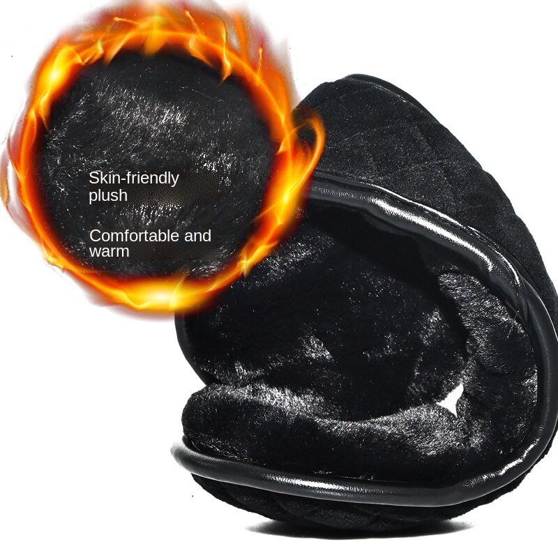 Mannen Winter Oorbeschermers Vrouwen Draagbare Bont Hoofdtelefoon Pluche Verdikte Achter Dragen Oor Warmer Riding Oor Cover Opvouwbare Oordopjes