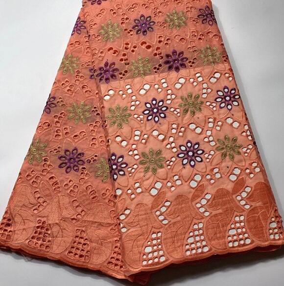 5 yard Swiss lace fabric  latest with stock embroidery African cotton fabrics Swiss voile lace popular Dubai style YSH065