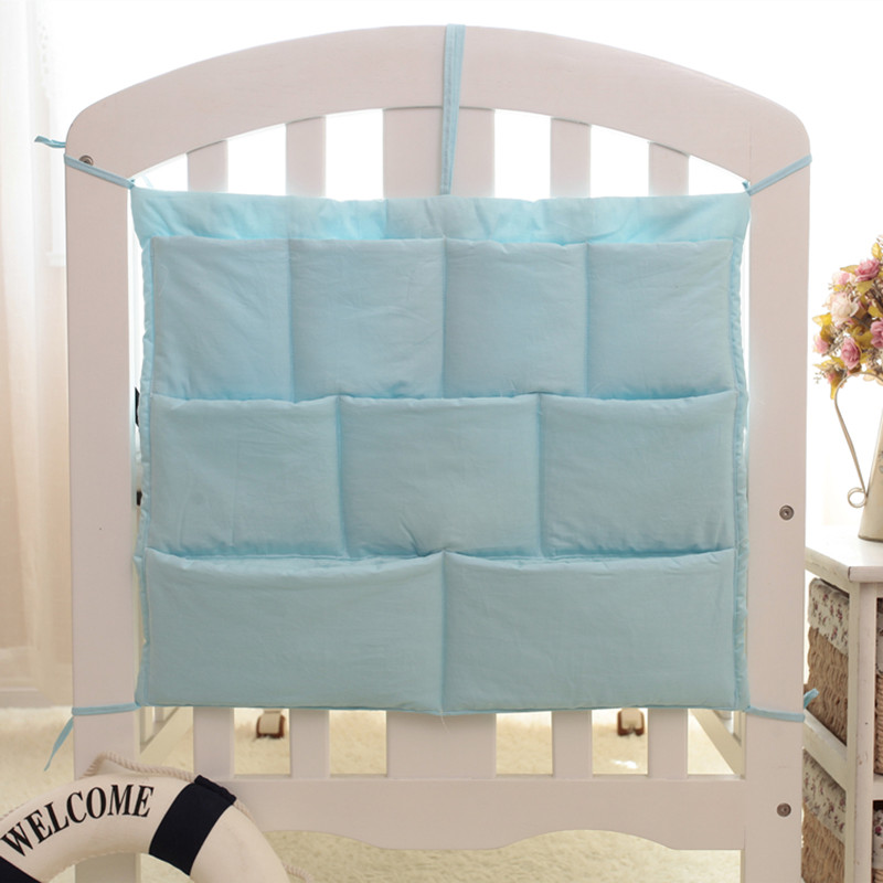 48*58 Cm Wieg Baby Bed Bumper Opknoping Opbergtas Multi-Functionele Mousseline Baby Cot Pocket Opknoping Opslag tas Baby Beddengoed Bumper: NO6