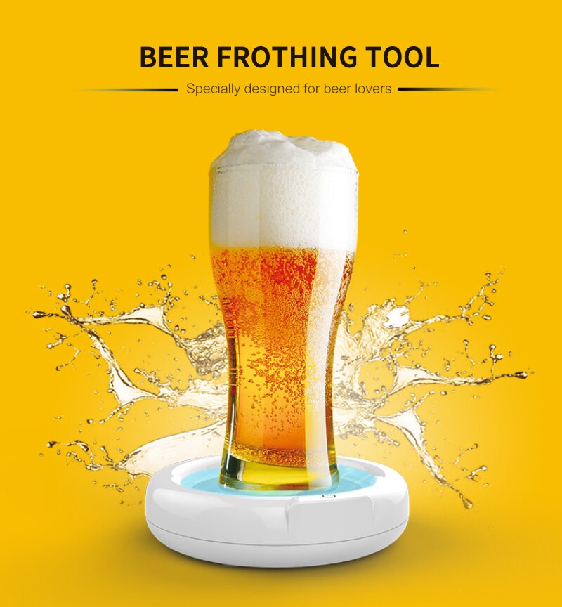 Beer Bubbler Household Supersonic Foaming Machine Portable Beer Foam Maker Sonic Foamer For Ice Beer Kitchen Beer Brewing Tool