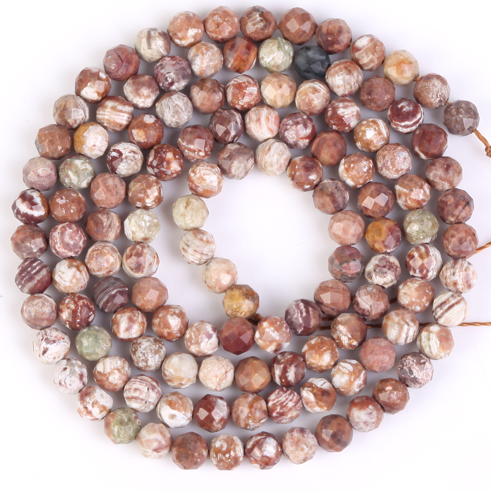 Natuursteen Kralen Geconfronteerd Houten Gestreepte Voor Sieraden Maken Diy Ketting Accessoires Armband Losse Kralen 3/4Mm 15inch