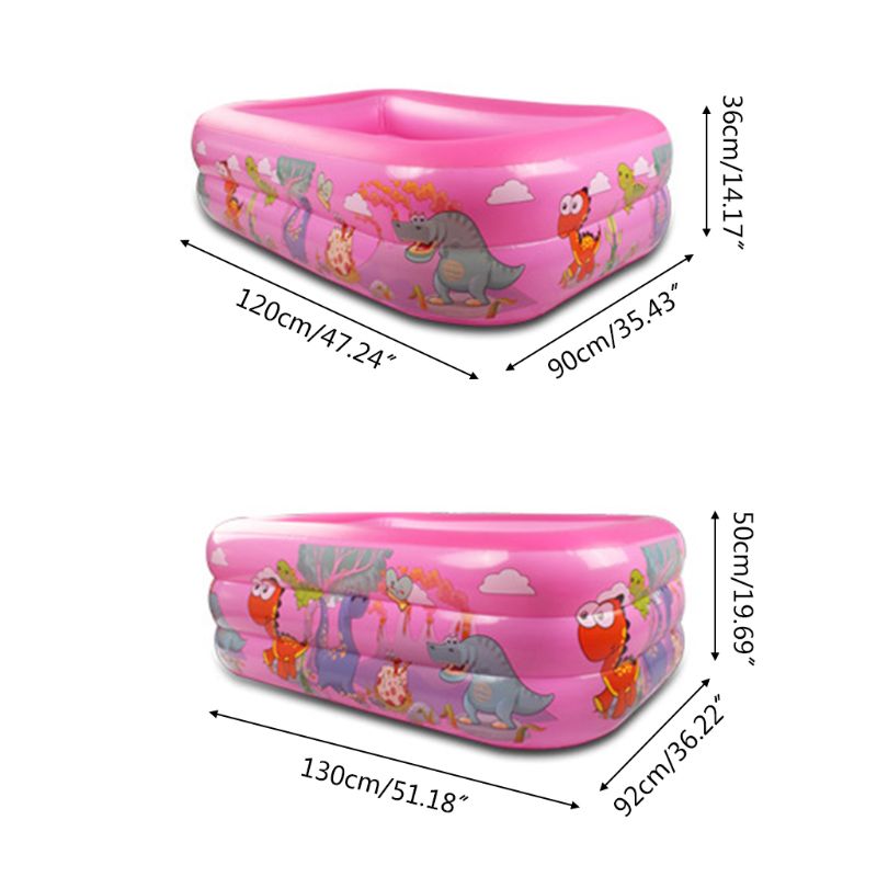 Inflatable Square Swimming Pool Summer Thick Safe Inflated Water Play Bathtub Q1FE