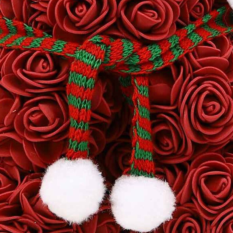 25cm Cute Rose Bear Toy Made of PE Rose Artificial Rose Bear for Girlfriend/Mother/Birthday/ Year