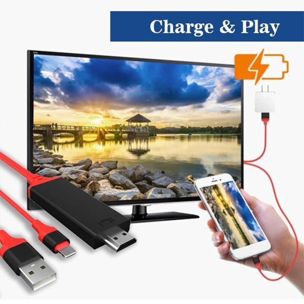 2M 8 Pin Naar Hdmi Hdtv Av Adapter Kabel Voor Bliksem Voor Iphone Voor Ipad Ios Systeem Mobiele Telefoon tv Hd Kabel