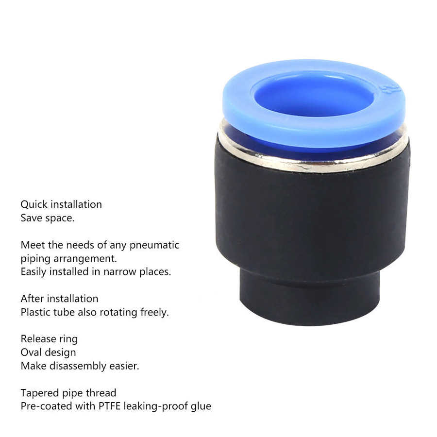 50PCs 1.0MPa Aie Pipe Plug Pneumatic Cap Industrial Appliances Quick Insert PPF12 Oval Release Ring