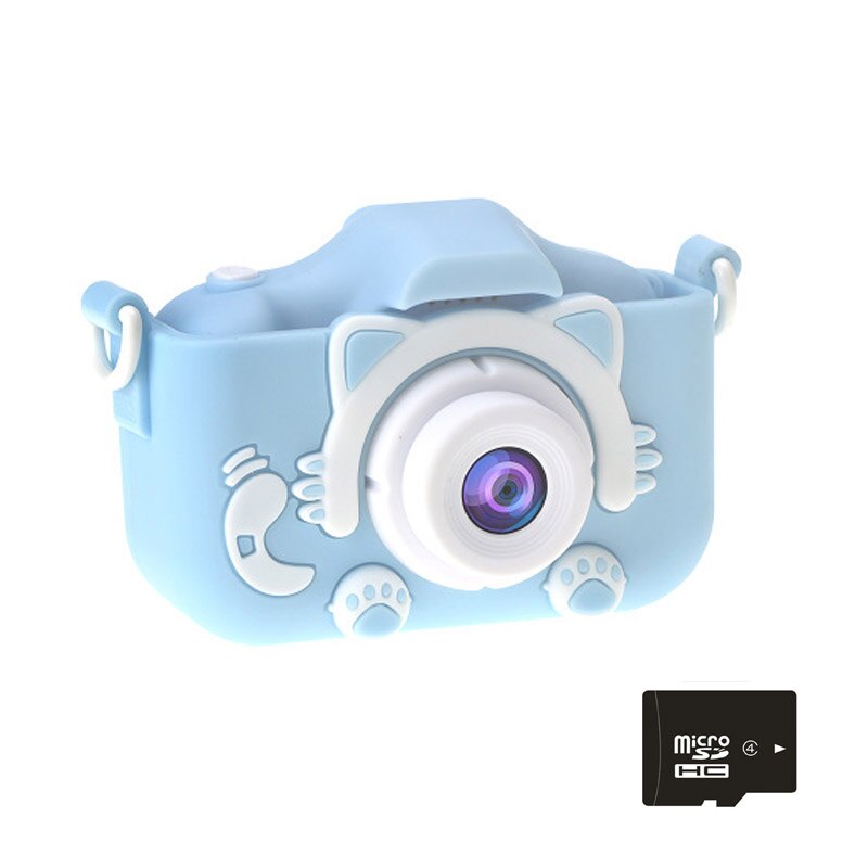 X5S 2.0 inch Screen Kids Camera Mini Digital 12MP Photo Children Camera with 600 mAh Polymer Lithium Battery Toys: Blue cat 8G