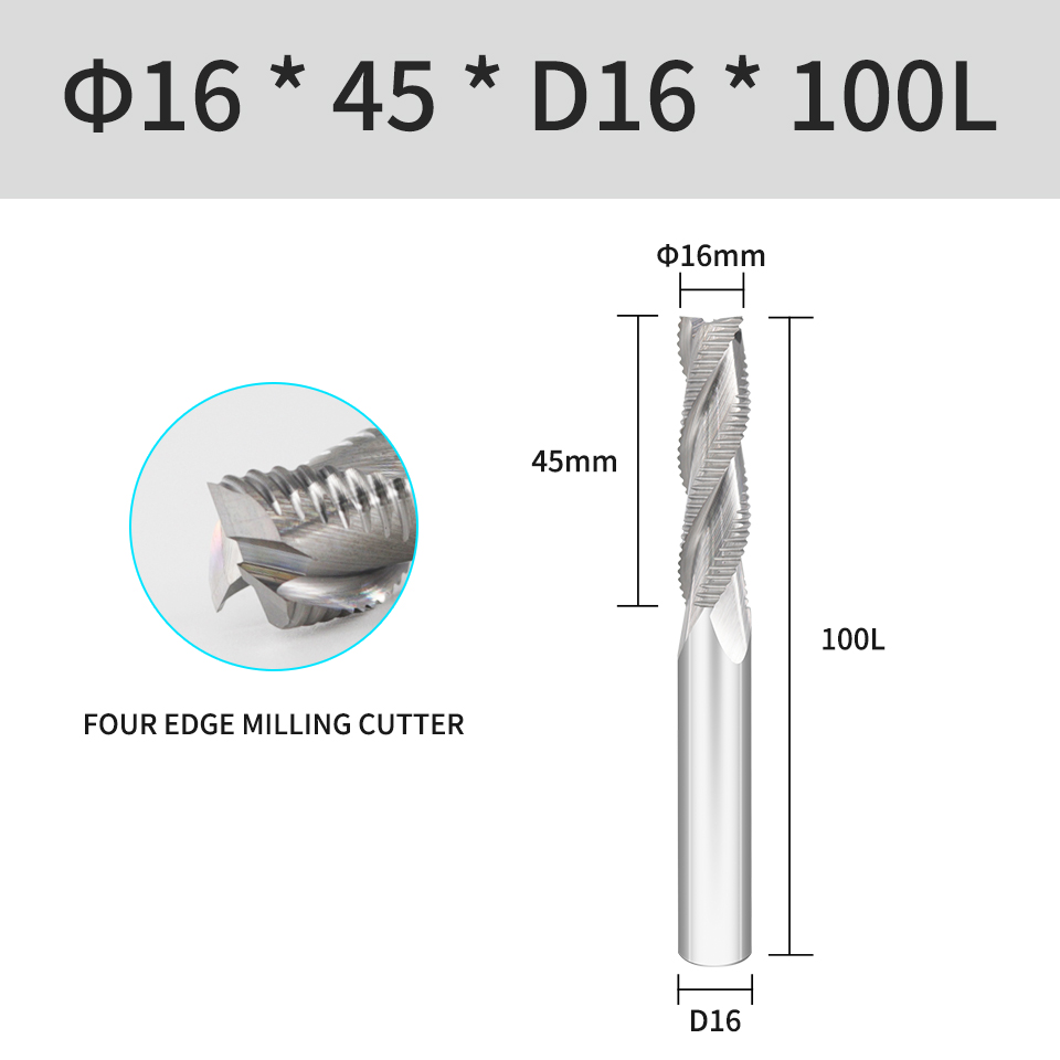 Vack HRC55 Voorbewerken End Mill Carbide 3 Fluiten Voor Staal Ijzer Aluminium Acryl Hout Frees 6 10 12Mm cnc Frezen