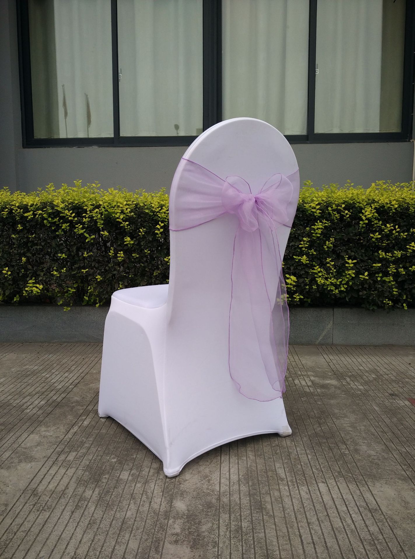 Wedding Decoration Chair Cover Band Ribbons Chair Backs with Bows for Party Hotel Banquets with Tulle Streamers 25PCS/LOT: 16