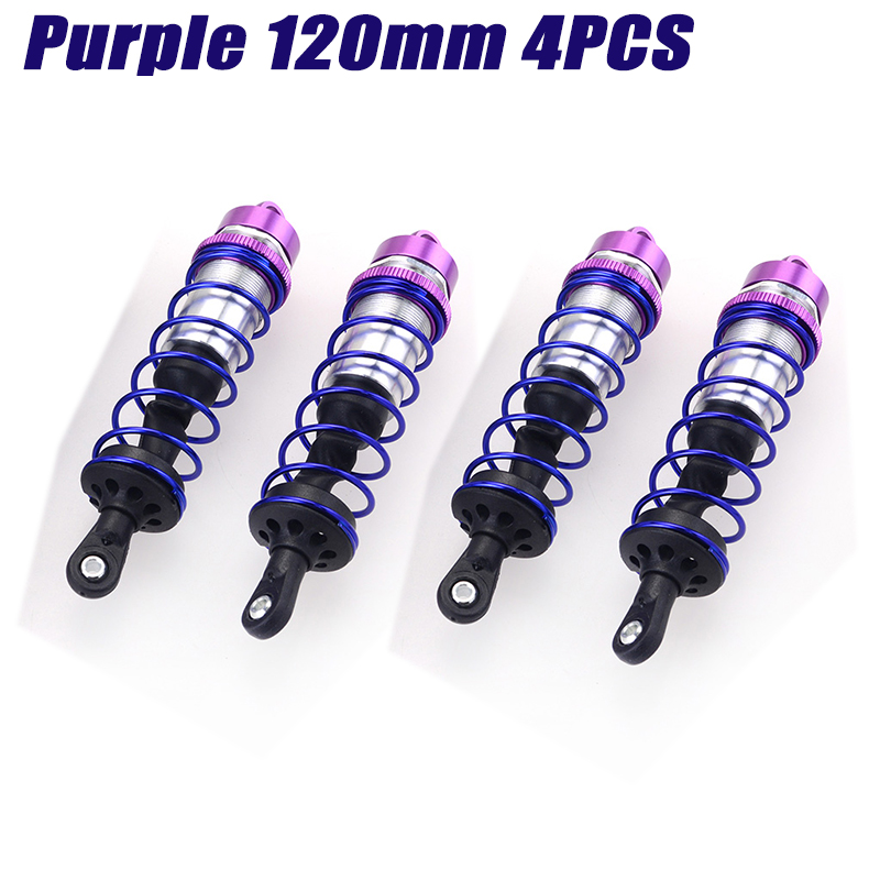 ZD Racing 4PCS Metal Shock Absorber 120mm Front&amp;143mm Rear Damper Suspension for 1/8 RC Car HSP DHK HPI Traxxas JLB Wltoys Drift: Purple 4PCS 120mm