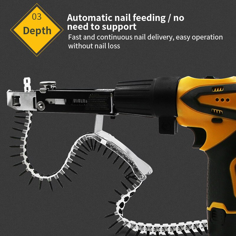 Roestvrijstalen Huishoudelijke Professionele Elektrische Houtbewerking Tool Met Schroeven Keten Nail Adapter Power Boor Attachment