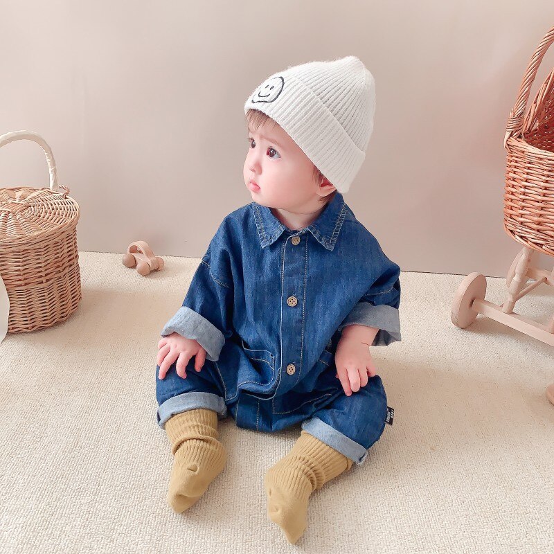 Denim Baby Kleding Jongens Meisjes Rompertjes Lange Mouw Denim Romper Kids Casual Jumpsuit Peuter Meisje Kleding Baby Lente Outfits: 02 / 110