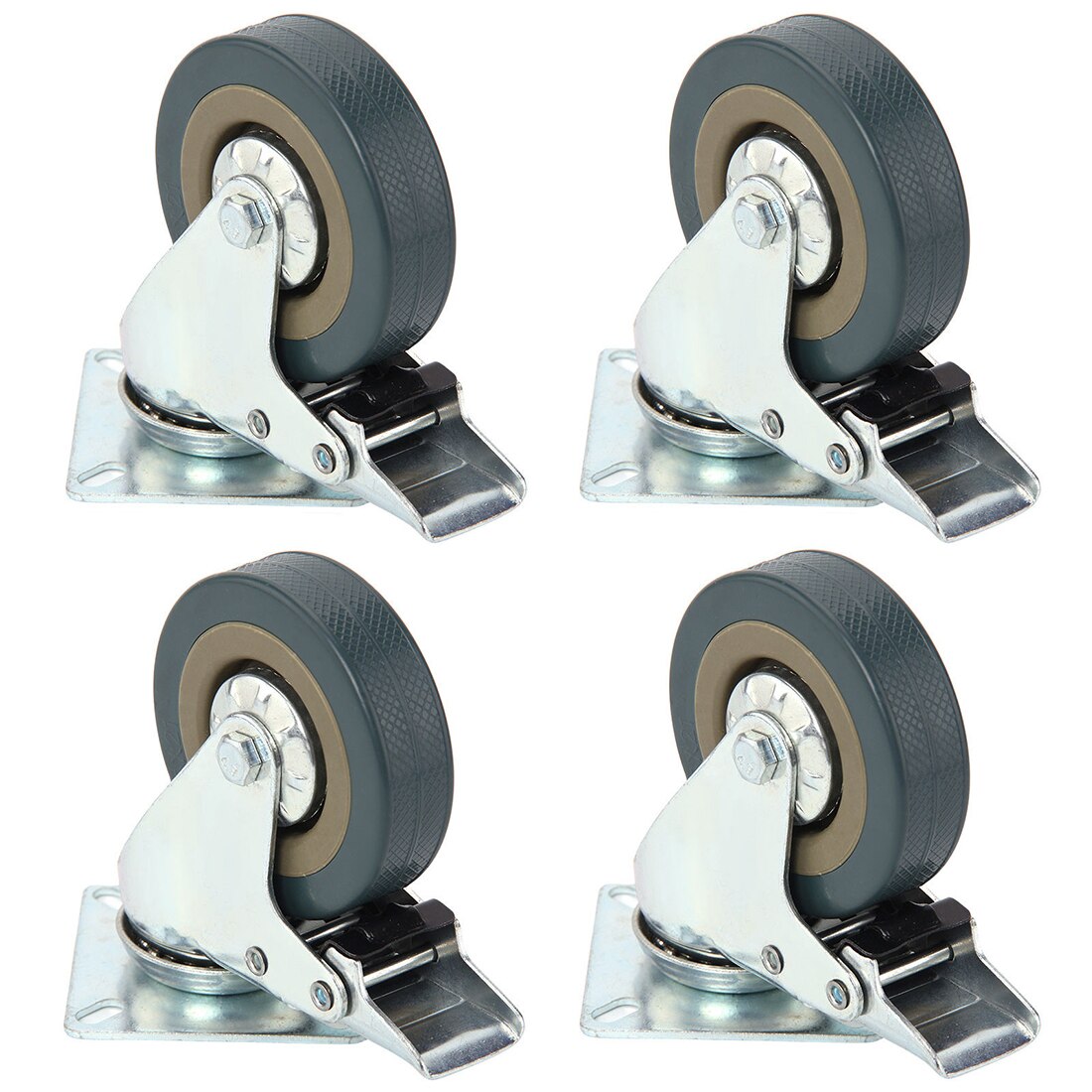 Tunga möbler hjul gummi svängbart länkhjul vagn hjul med broms 30kg 4 st med broms 50 x 17mm