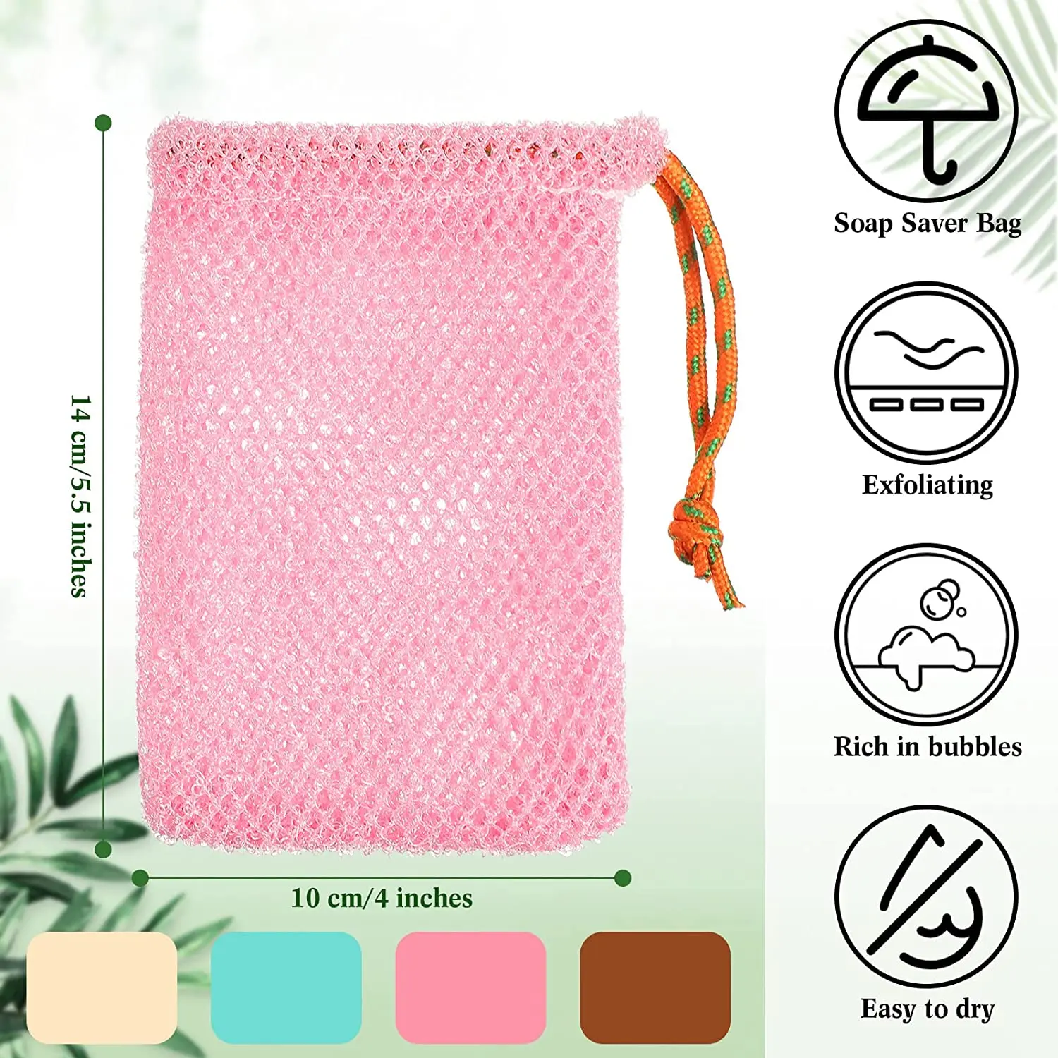 Bolsa protectora de jabón de nailon grueso, barra de bolsa, bolsas de jabón de espuma de burbujas abundantes, bolsas de malla de jabón exfoliantes para ducha, soporte para jabones de bolsillo