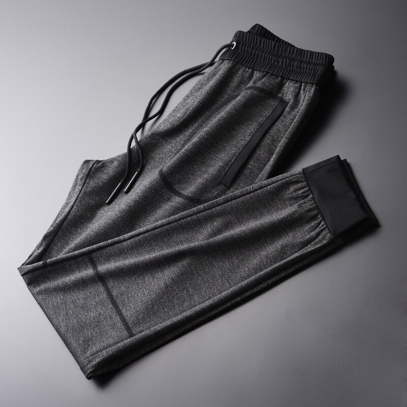 Lyxig blomma vårgarn ren färg sport fritid herrbyxor plus size 4xl elastisk midja casual byxor herr