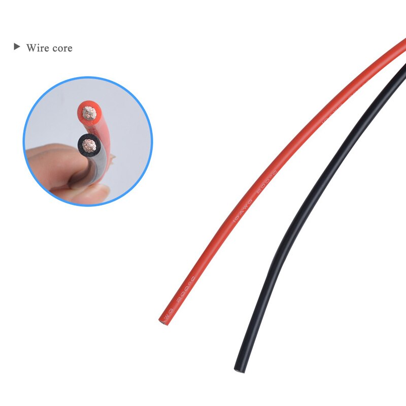 1 Meter Rood + 1 Meter Zwarte Kleur Silicon Wire 10AWG 12AWG 14AWG 16 Awg Flexibele Silicone Draad Voor Rc lipo Batterij Connect Kabel
