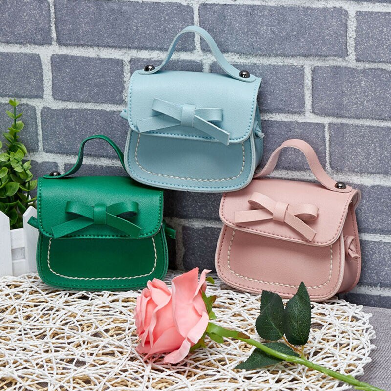 freundlicher Mädchen Bowknot Schulter Tasche Crossbody Schlinge PU Leder Brieftasche Handtaschen Damen Shouler Nette Tasche SchöNe Bogen