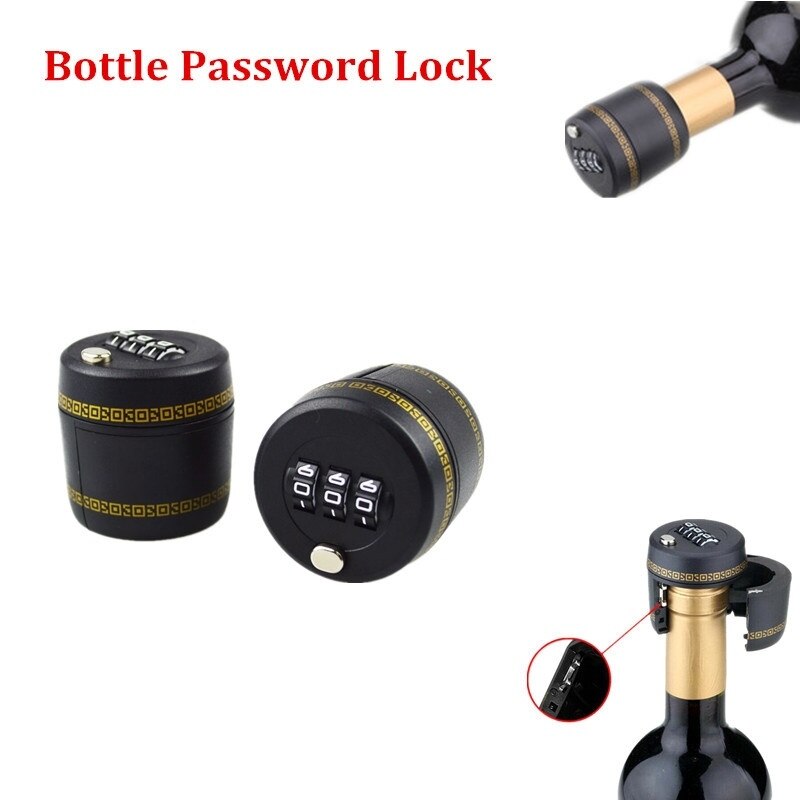 Candado con contraseña para botella de licor de vino, tapón de conservación, 1 Uds.