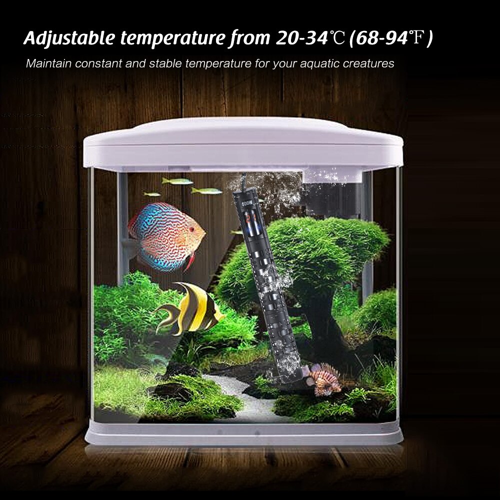 Neue 50/ 100/300/500W Aquarium Heizung Tauch Haustier Fisch Panzer Wasser Heizstab Temperatur Einstellbar mit LED-anzeige