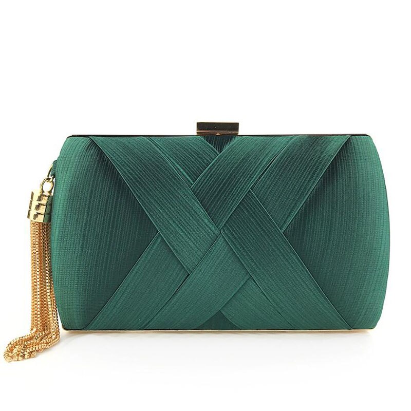 Tamara kobiety eleganckie Tassel sprzęgła torby wieczorowe torebki na imprezę luksusowy projektant wesele kolacja torebka łańcuszkowa torba na ramię moda: green
