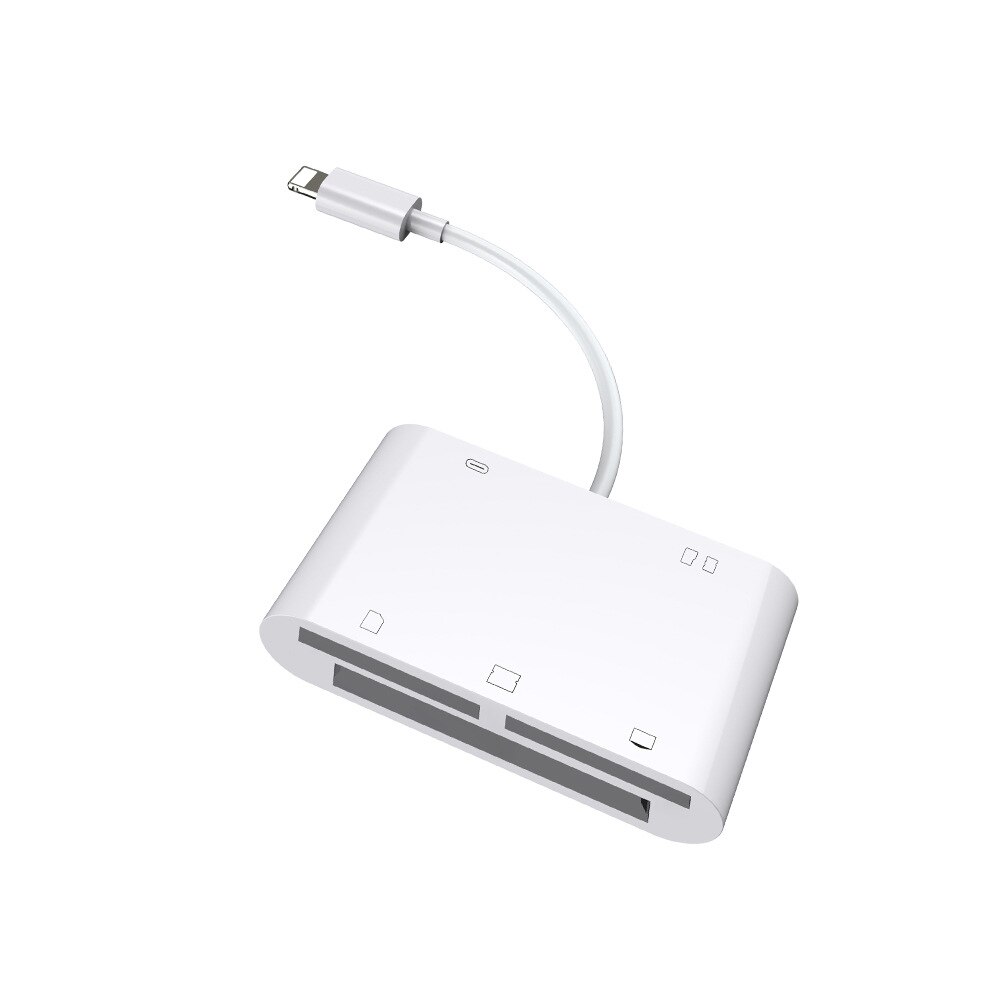 6 En 1 SD SDHC TF CF XD M2 lector de tarjeta de adaptador de carga para IPhone XS MAX XR 3 en 1 SD TF tarjeta CF lector para IPhone X 5S 6 7 8 P