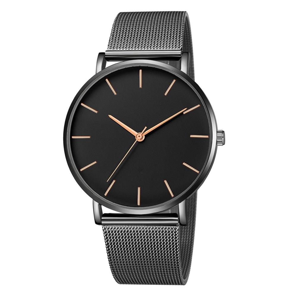 Mode Vrouwen Horloges Rvs Mesh Band Quartz Horloge Luxe Horloge Sport Klok Uhren Herren Voor Vrouwen Horloge: Black-Black-Z