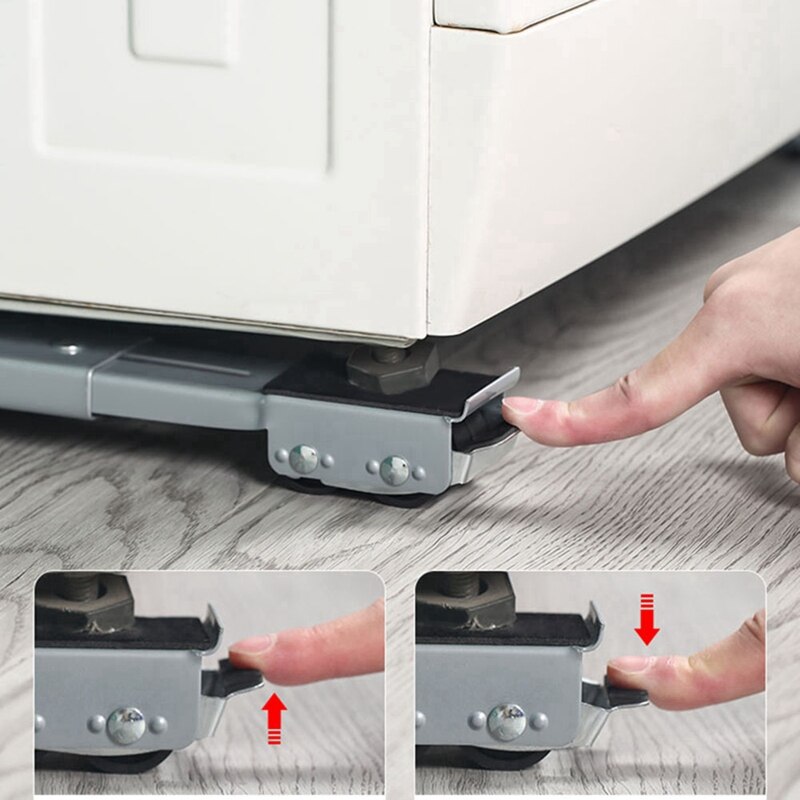 Washing Machine Stand Movable Adjustable Refrigerator Base Mobile Roller Bracket Universal Appliances Furniture Movers