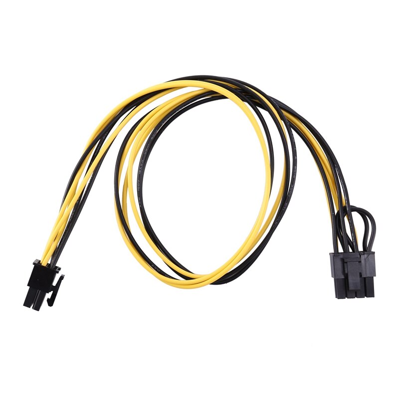Cable de alimentación de 6 pines PCI-E a 8 pines (6 + 2) PCI-E (macho a macho) GPU, 50cm para tarjetas de imagen, placa de separación de servidor de minería, 6 uds.