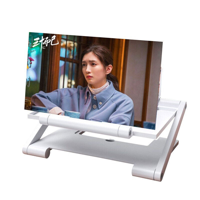 8 Inches High-definition Mobile Phone Screen Amplifier, Folding Anti Blue-ray Magnifier Bracket with Remote Controller: White