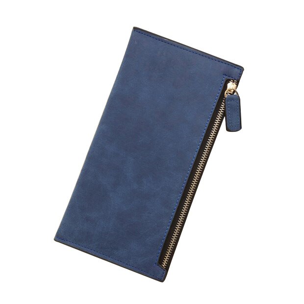 Long Style Letter Nubuck women wallets Female Lovely wallet card holder coin purse Holders: Deep Blue