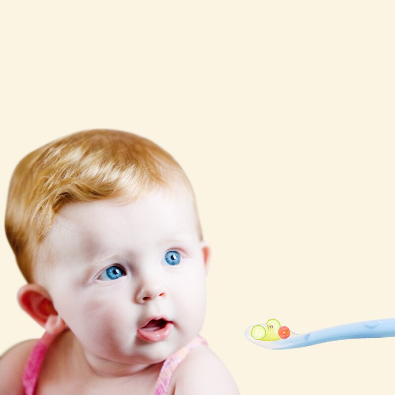 1 st nyfödda babyskedar mjuk silikon babymatningssked säkerhetsredskap lapptäcke baby lepels barn porslin