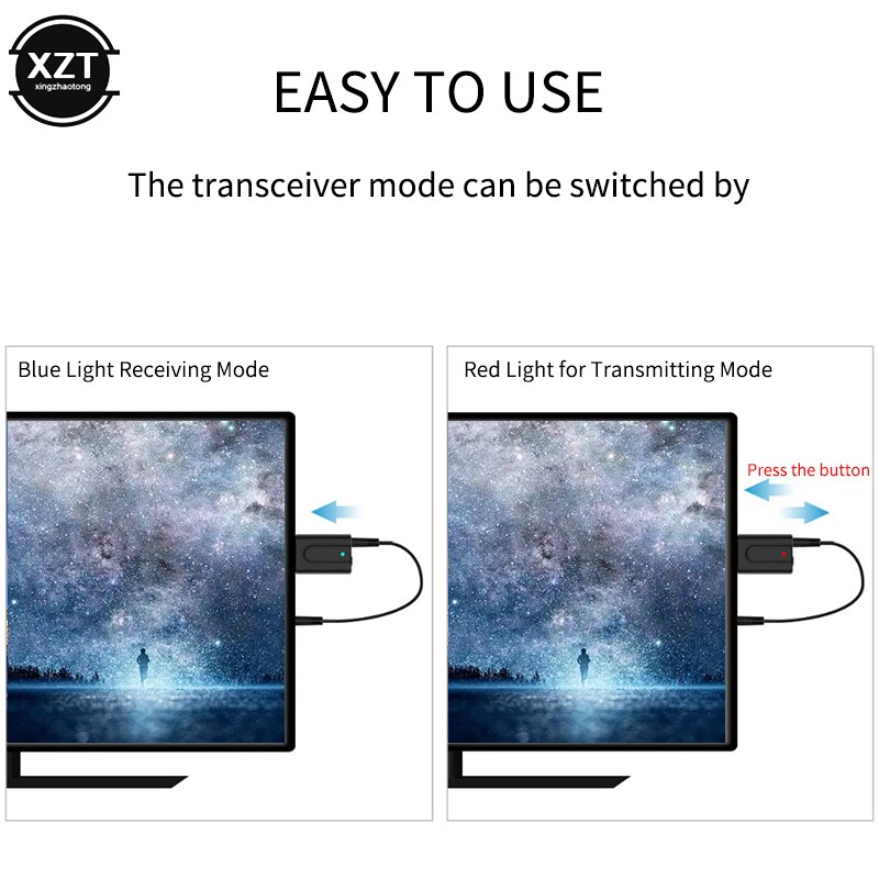 2in1 Bluetooth 5.0 Stereo Audio Receiver Transmitter Mini Bluetooth AUX RCA USB 3.5mm Jack For TV PC A2 Car Kit Wireless Adapter