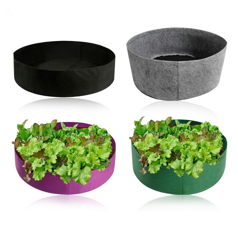 Round Plant Bed Garden Flower Planter Elevated Breathable Felt Fabric Vegetable Box Nursery Production Planting Grow Bag