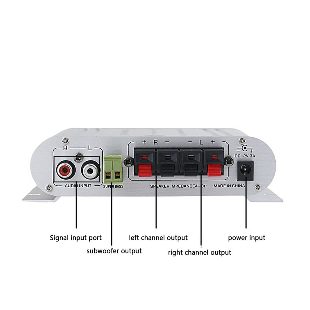 Mini amplificador de potencia Digital Hi-Fi, reproductor de Audio estéreo Subwoofer de 2,1 canales, amplificador de potencia para el hogar, motocicleta y coche, accesorios