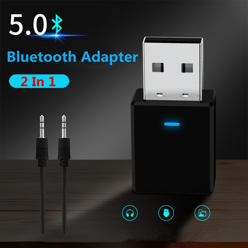 VIKEFON-adaptador inalámbrico USB para ordenador, Dongle Bluetooth 5,0, transmisor receptor Bluetooth