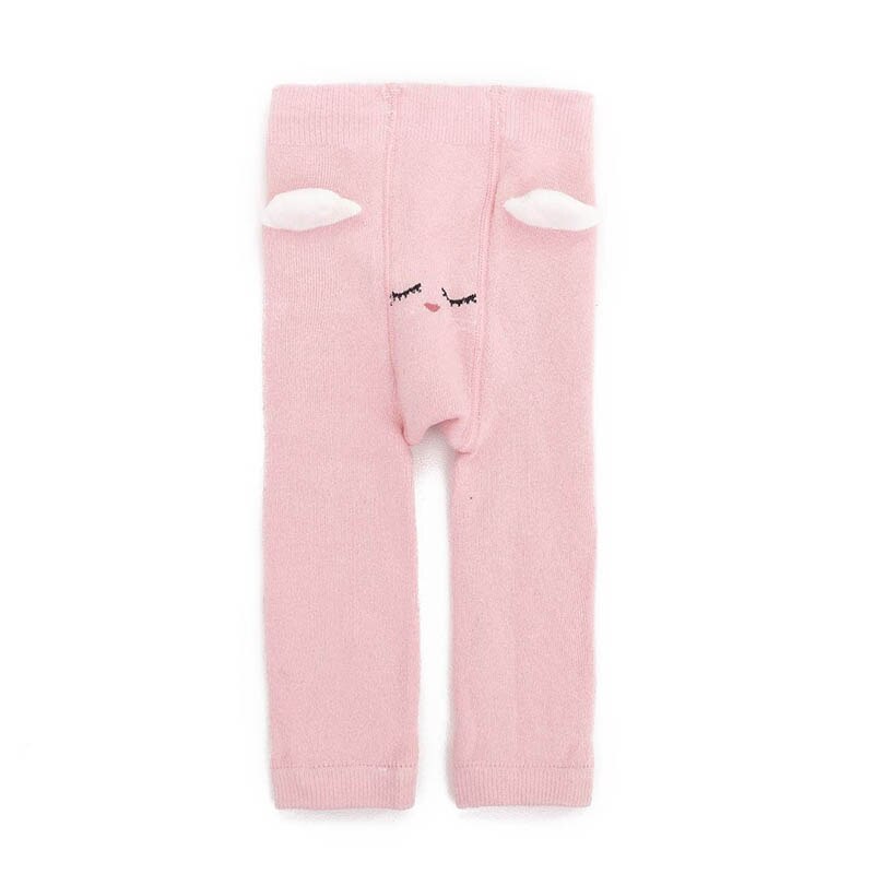 Automne hiver tricoté bébé collants dessin animé mignon enfants collants épaissir infantile garçons filles collants pantalons: 6-12 Months pink