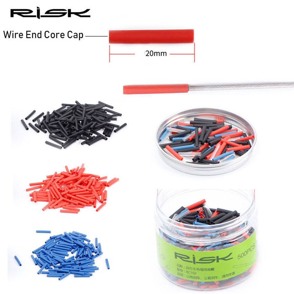 100pcs Heat shrink Bicycle Cable End Caps Ultralight Bike Shifter Inner Cable Tips Wire End Cap Brake Cable Tips Crimps