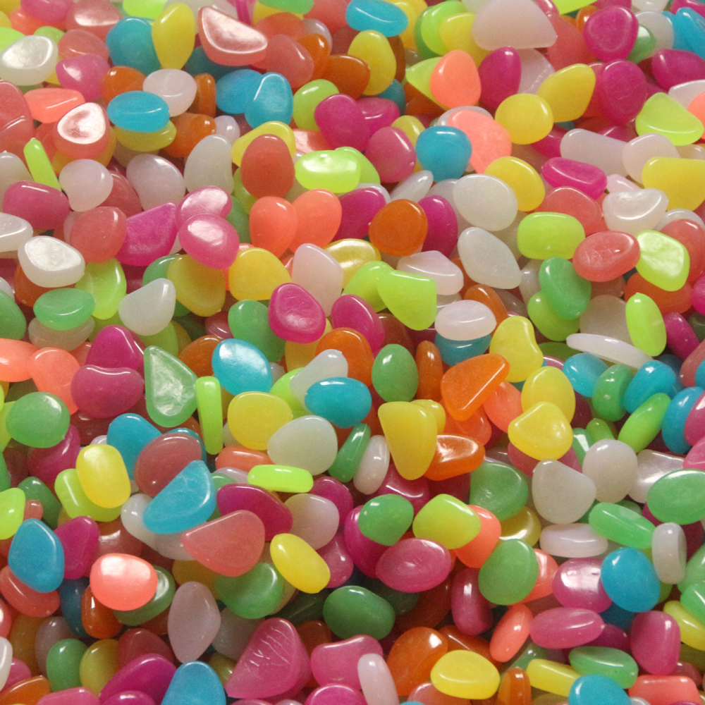 Piedra fluorescente Artificial para acuario, tanque de peces, piedras artificiales luminosas que brillan en la oscuridad, decoración para jardín y Casa, 100 Uds.