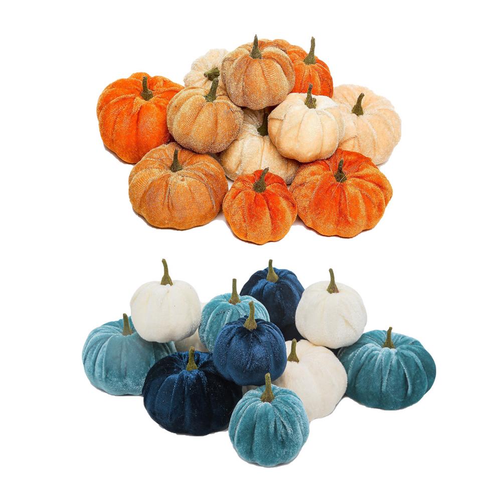 Handmade Velvet Pumpkins Halloween Decor Super Soft Stuffed Pumpkin With Exquisite Artificial Pumpkin Simulated Cute Pumpkins