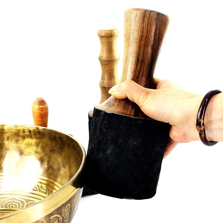 Tibetano tazón de palo martillo con mango de madera meditación budista tibetana canto accesorio 8-25cm