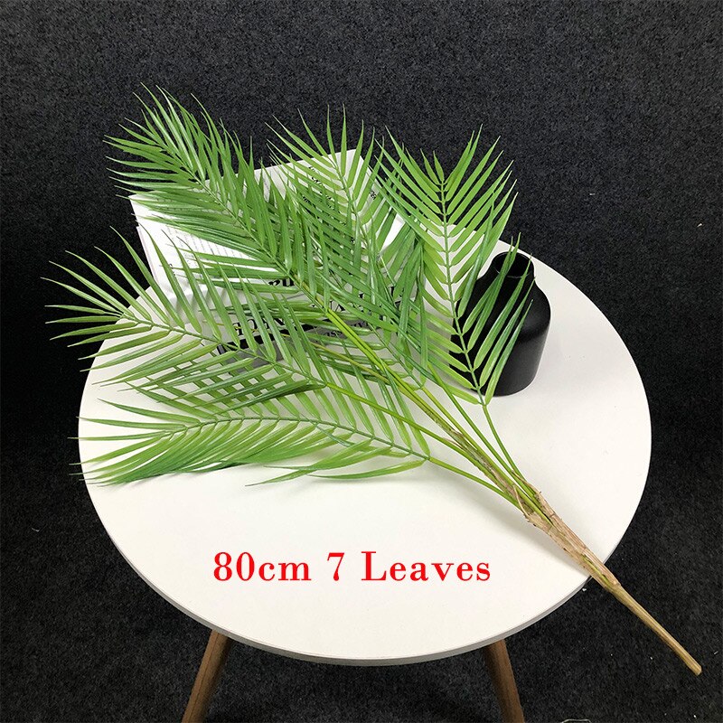 125cm grand palmier artificiel plantes tropicales faux Plam feuilles réel toucher plantes branche plastique Monstera feuillage mariage maison: 80cm 7 Leaves