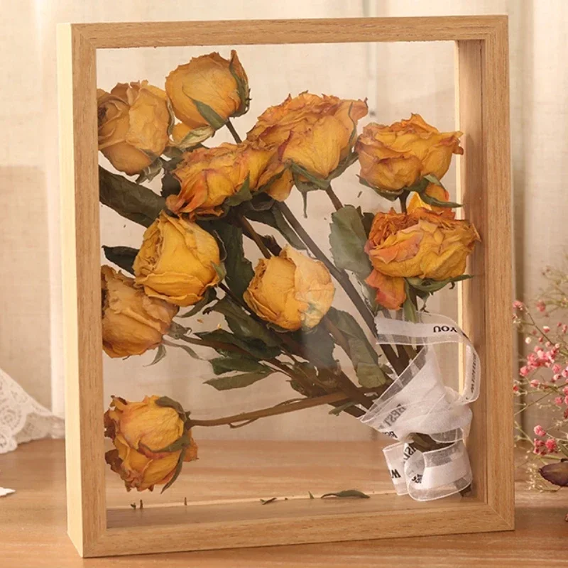 Marco de fotos de madera 3D, soporte para muestras de flores secas hecho a mano, marco de fotos de exhibición hecho a mano, decoración del hogar, profundidad de 3cm: 40 pulgadas / Blanco