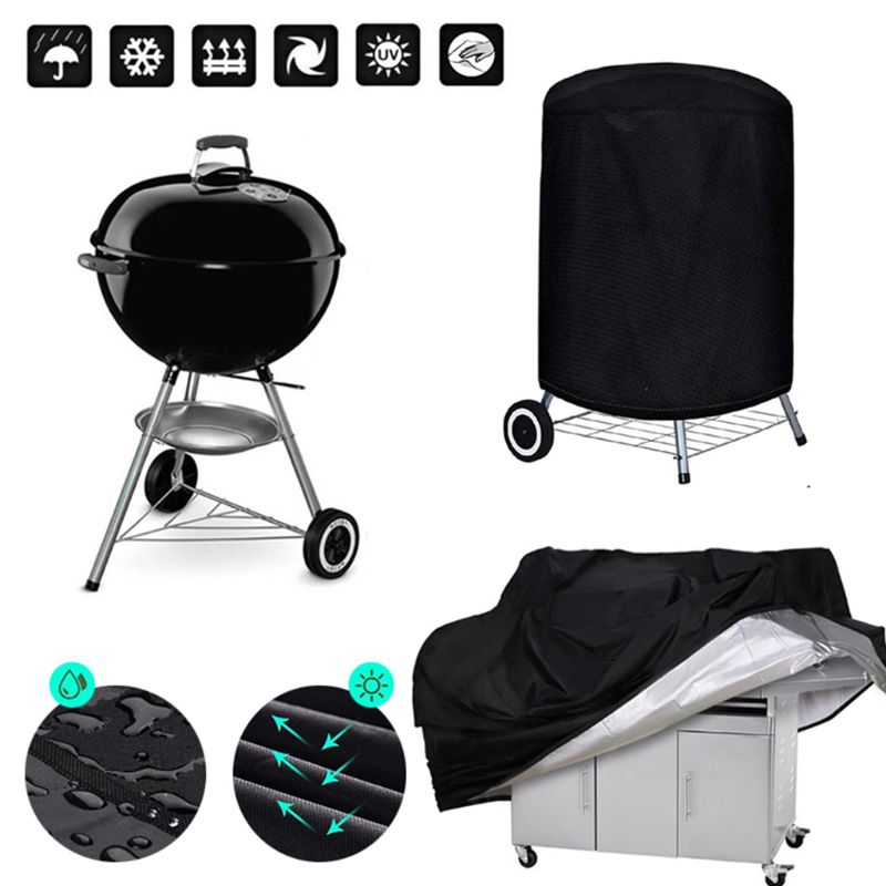 BBQ Grill Cover Waterproof Anti-Dust Outdoor Barbecue Cover Rain Protective Heavy Duty Charbroil Grill Cover BBQ Accessories