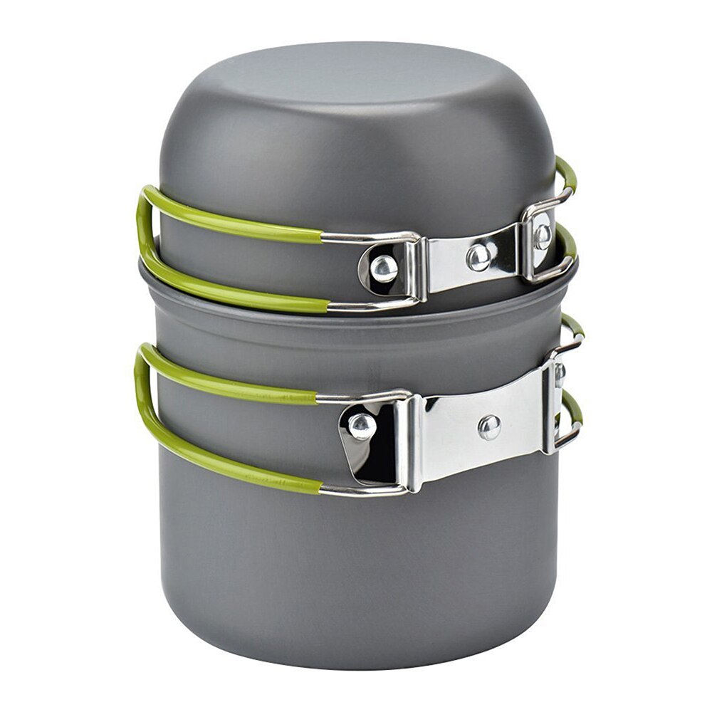 Juego de utensilios de cocina para acampar, hornillo, quemador, ollas, sartenes, soporte para tanque, cuencos de olla duraderos para pícnic al aire libre, Camping y senderismo: Set 6