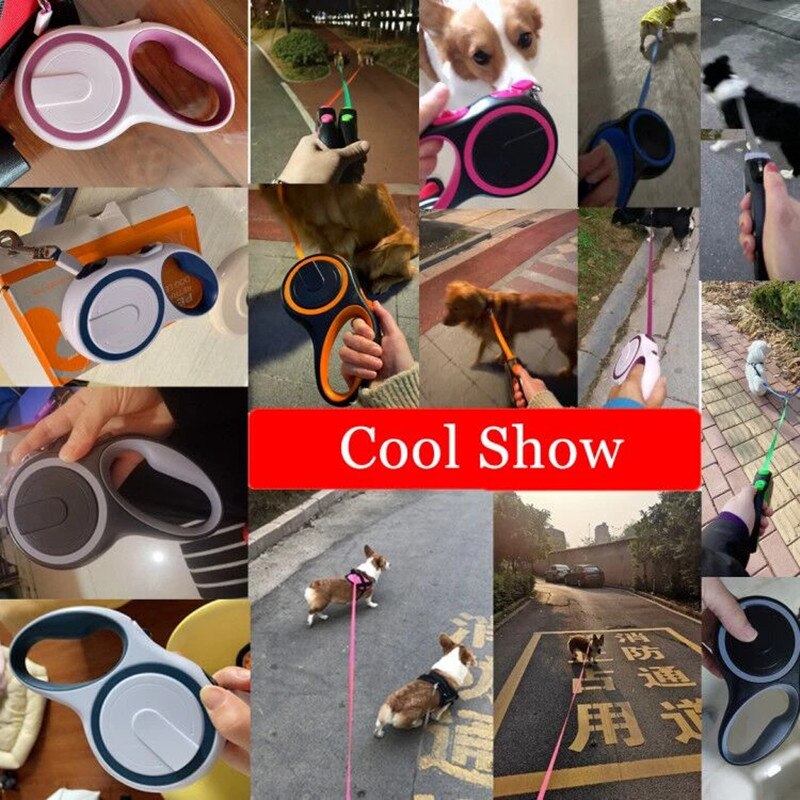 Long Strong Pet Leash For Large Dogs Durable Nylon Retractable Big Dog Walking Leash Leads Automatic Extending Dog Leash Rope