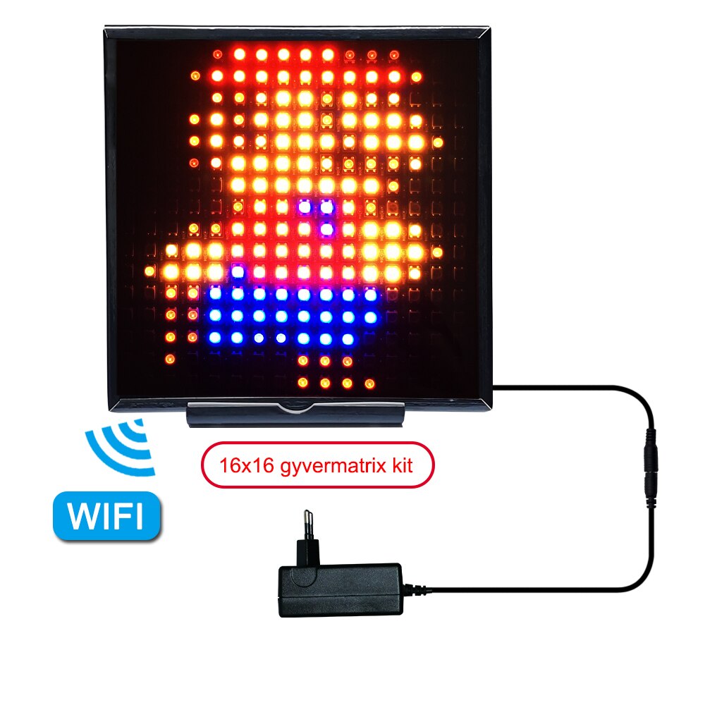 Electronic Clock GyverLamp Full Kit Button Smartphone WiFi Control 16x16 8x32 Matrix WS2812B 5V Flexible LED Panel Pixel Screen